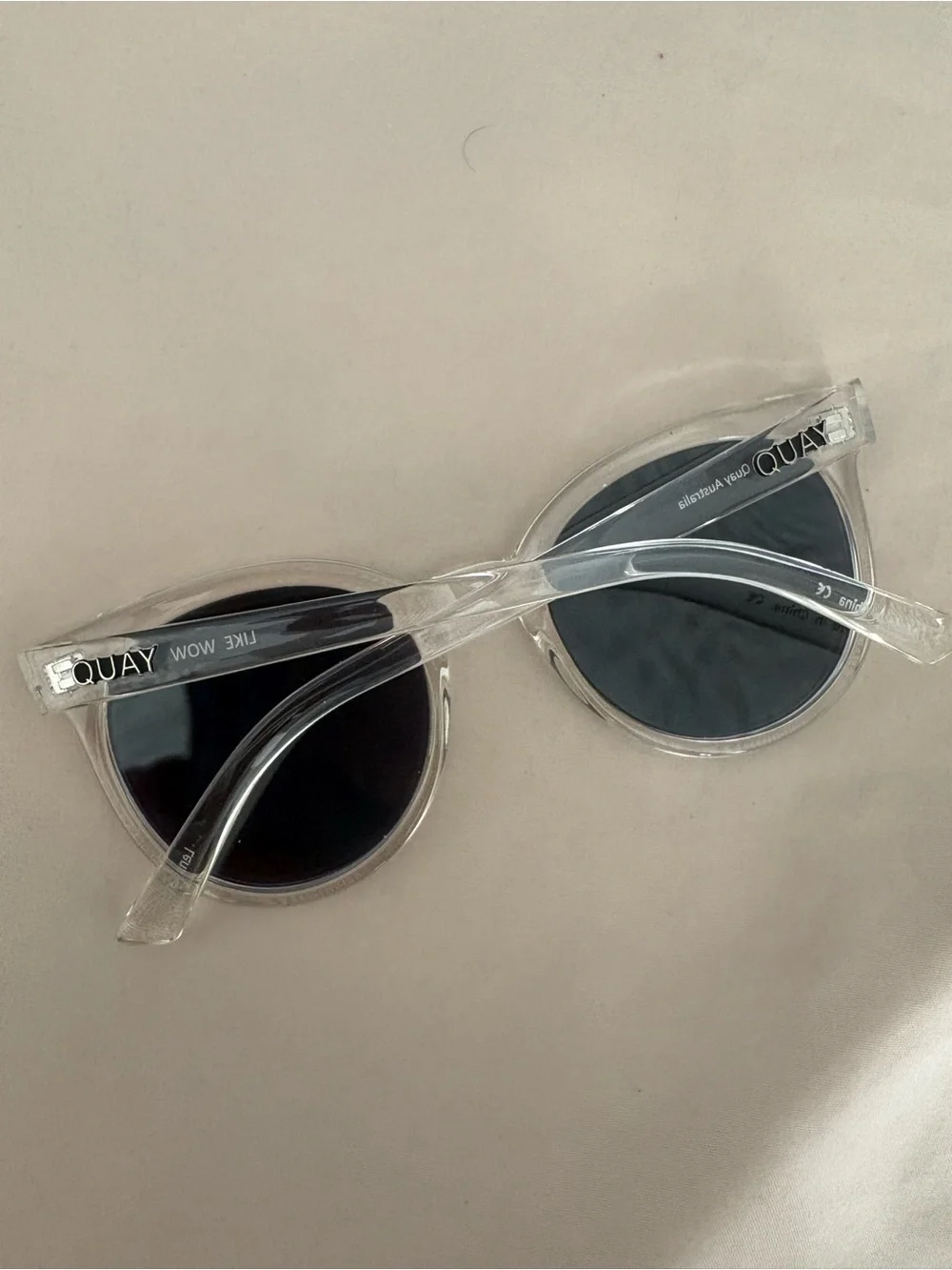 Quay Clear Frame Sunglasses with Mint Mirrored Lenses